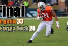 UVA Survives Georgia Tech, Maintains Coastal Lead